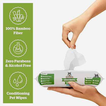 Pogi’s Dog Grooming Wipes – Hypoallergenic Pet Wipes for Paws, Body & Butt – Cleaning & Hydrating, Fragrance Free, 400-Count