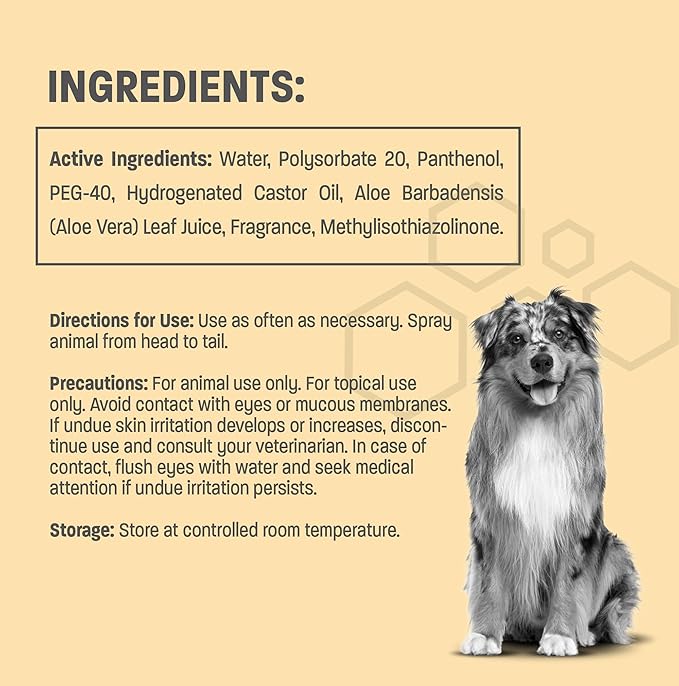 Sweet Pea Vanilla Scented Dog Deodorizing Spray for Dogs and Cats - Long Lasting Pet Cologne and Deodorizer - 8 oz