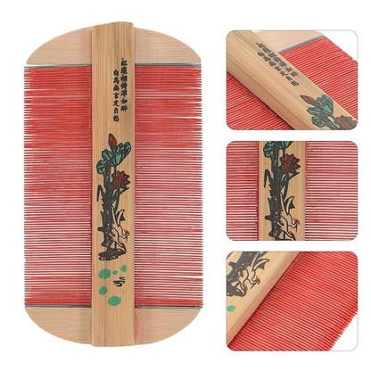 SUPVOX Bamboo Double-Sided Fine Tooth Hair Comb for Dandruff and Removal, Smooth Wooden Comb for Home, Travel, Outdoor