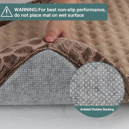 Large Dog Crate Pad 36 inch Memory Foam Dog Kennel Bed Soft Flannel Washable Anti Slip Puppy Sleeping Mat,Brown