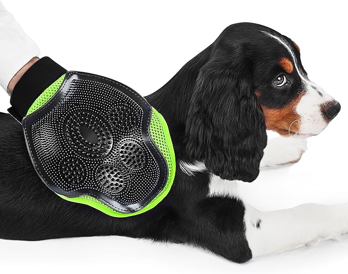 CONAIRPRO dog & cat Dog Grooming Glove, Dual-Sided Gloves Ideal for Deshedding & Massaging, Brushes Out Undercoat, Results in Smooth & Shiny Coat