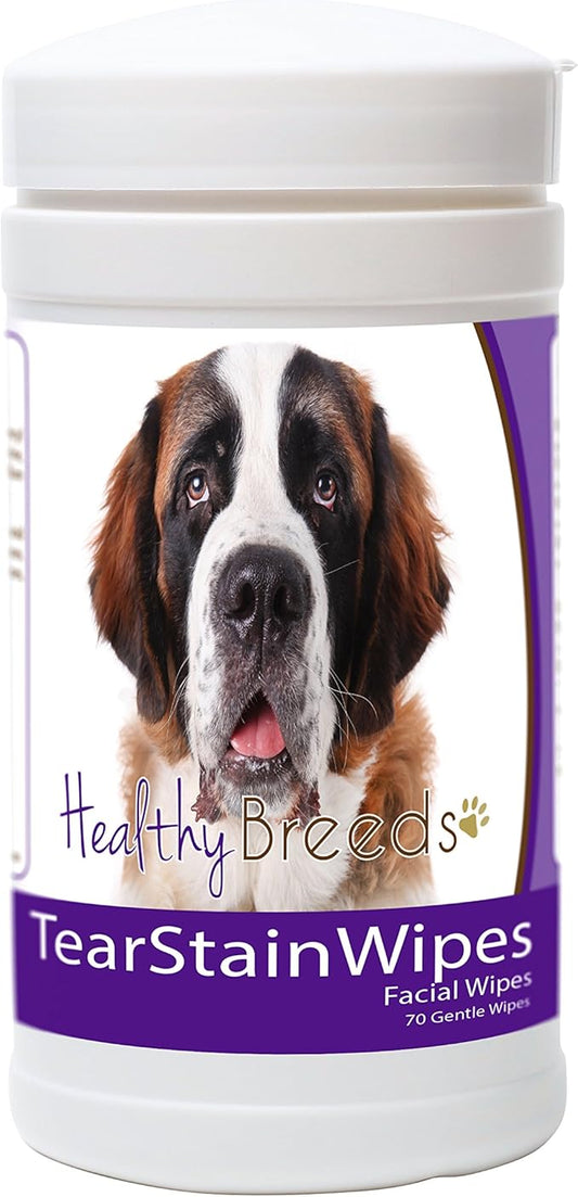 Healthy Breeds Saint Bernard Tear Stain Wipes 70 Count
