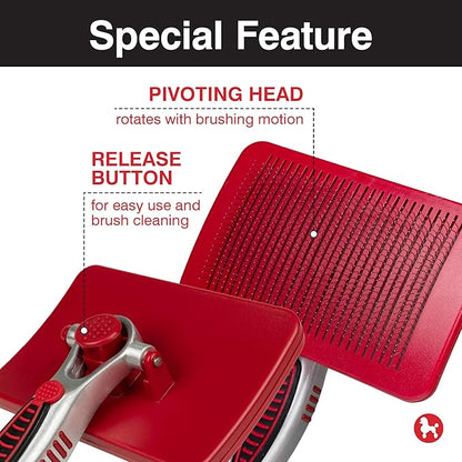 CHI Pivoting Slicker Brush - Self Cleaning and High End for Grooming Large Dogs