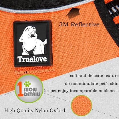 Reflective Nylon No-Pull Dog Harness and Training Leash Set Padded Durable Adjustable(XS, Orange Set)