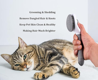 Self Cleaning Slicker Brush - Dog Cat Bunny Pet Grooming Shedding Brush - Easy to Remove Loose Undercoat - Pet Massaging Tool Suitable for Pets with Long or Short Hair…
