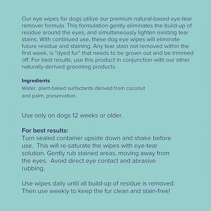 Great Eyes - Safe & Gentle Tear Stain Remover for Dogs - Natural Eye Wipes for Dogs - Made in The USA & Easy to Use Pre-Soaked Wipes - 100 Wipes