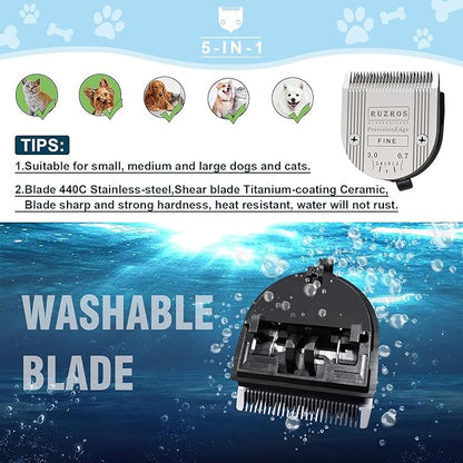 Pet Dog 5 in 1 Adjustable Standard Grooming Replacement Blade Compatible with Wahl Arco, Bravura,Chromado,Creativa,Figura,Motion,Bellissima and Li+ Pro Clippers (2 pcs)
