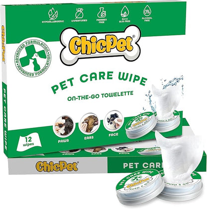 Push and User-Ready, On-The-Go Unscented Dog Wipes, Hypoallergenic Grooming Wipes Cleaning for Easy Use for Paws, Body and Butt, Pet Wipes Good for Sensitive Skin