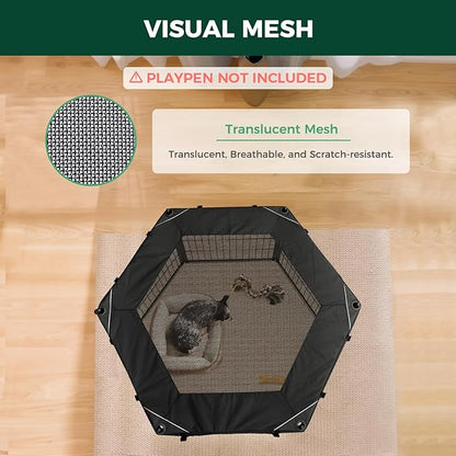 FXW Mesh Top Cover Specialized for FXW Dog Playpen (Not Suitable for Other Brands), Fits for FXW 24" H 6 Panels Homeplus/Rollick/Instant Dog Playpen│Patent Pending (Playpen not Included)