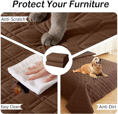 hyha Waterproof Dog Bed Blanket, Soft Dog Bed Cover Pet Blankets, Washable Couch Sofa Cover for Dogs, Reversible Pet Sofa Covers for Furniture (52x82 Inch, Chocolate/Brown)