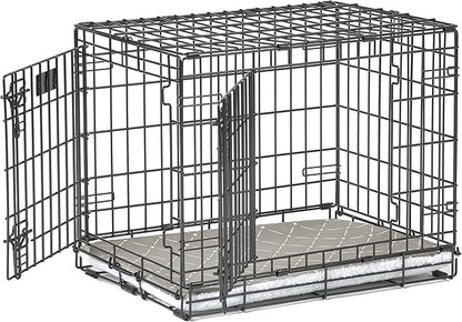 MidWest Homes for Pets Quiet Time Reversible Crate Pan Cover 24' Mushroom Diamond/Fleece, Small