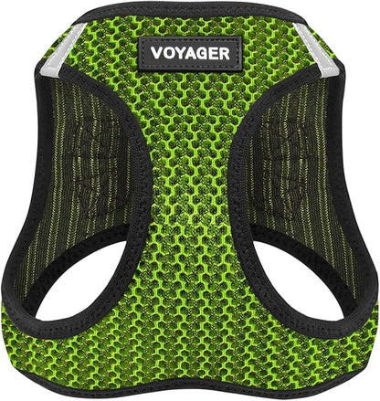 Voyager Step-in Air Dog Harness - All Weather Mesh, Reflective, No Pull Harness for Small, Medium Dogs, Cats - Secure with Hook & Loop Fastener, Buckle, Double D-Rings - Lime Green 2-Tone, XL