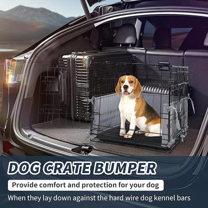 Hombys Dog Crate Bumper with Ties - Soft Crate Accessory -Kennel Cover - Training Pads for Front Door Crates, 30"x18", Gray