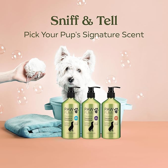 PAWFUME Deshedding Dog Shampoo and Conditioner, Show Dog, 2-Pack – Nourish & Detangle for Silky Soft Coat – Probiotic, Deep-Cleaning, pH-Balanced Formula – Salon-Quality Shampoo for Dogs