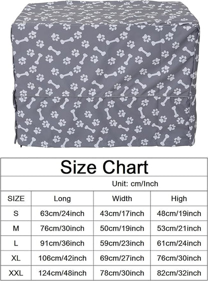 Dog Crate Cover for Wire Crates, Heavy Nylon Waterproof, Fits Most 48" inch Dog Crates, Easy to Put On, Take Off, and Adjust - Cover only - GrayPaw - M