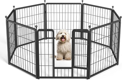 Simple Deluxe Dog Playpen Outdoor, Portable Dog Playpen for Yard, Travel, Camping, 24 Inch 8 Panels Heavy Duty Dog Pen for Puppies/Small Dogs, Black