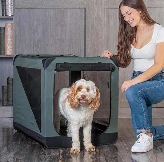 Pet Gear Insta-Fold Soft Crate for Dogs, 36", Forest