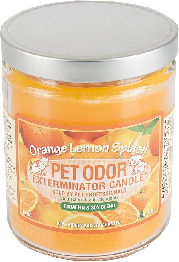 Pet Odor Specialty Pet Products Exterminator, 13 Ounce Orange Lemon Splash Jar Candle and 13 Ounce Clothesline Fresh Jar Candle