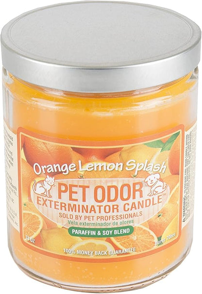 Pet Odor Specialty Pet Products Exterminator, 13 Ounce Orange Lemon Splash Jar Candle and 13 Ounce Clothesline Fresh Jar Candle