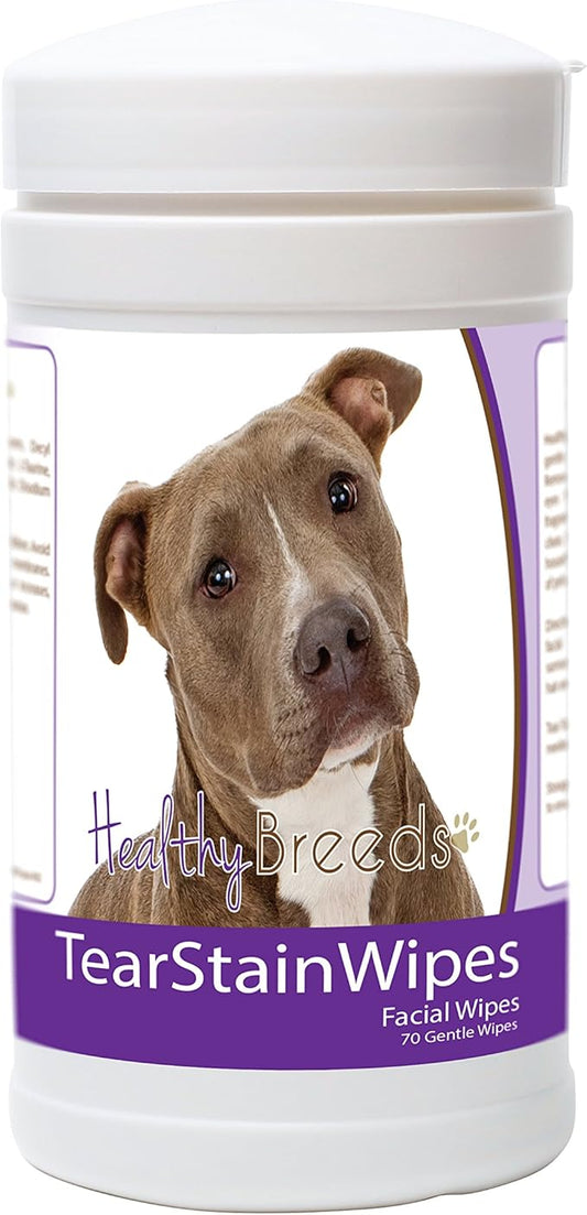 Healthy Breeds Pit Bull Tear Stain Wipes 70 Count