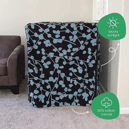 Molly Mutt Your Hand in Mine Dog Crate Cover, 100% Cotton Canvas Cover with 2 Roll-Up Panels, Ideal for Dog or Cat Crate, Durable, Washable, and Free of Harmful Chemicals, 30" x 21" x 24"