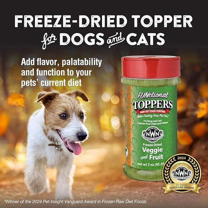 Northwest Naturals Freeze-Dried Veggie & Fruit Functional Topper - for Dogs & Cats - Healthy, Limited Ingredients, Human Grade Pet Food, All Natural - 5 Oz (Pack of 2)