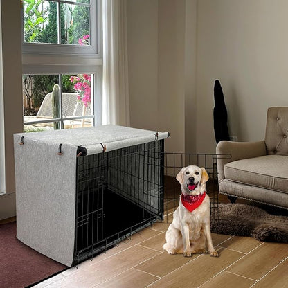 Dog Crate Cover, 600D Oxford Waterproof Kennel Cover Fits for 30 Inches Wire Crate Dog Cage, Grey