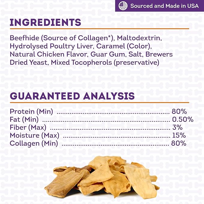 USA Collagen Chips Assorted Dog Chew Treats - Chicken Marinade Flavor, 14oz/1 Pack