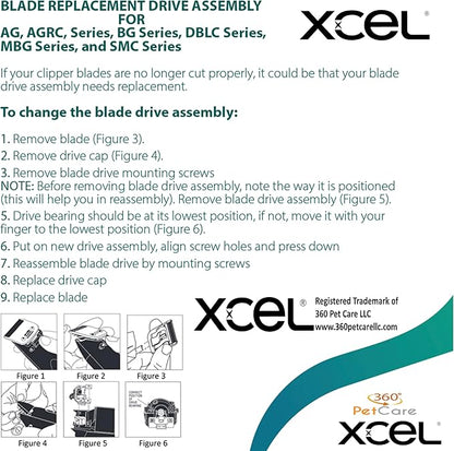 XCEL AGC Pro Drive Assembly Lever Replacement Blade for Pet Clipper (4 Pack)