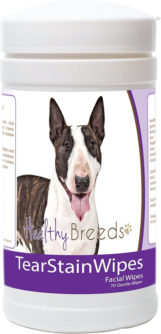 Healthy Breeds Miniature Bull Terrier Tear Stain Wipes 70 Count