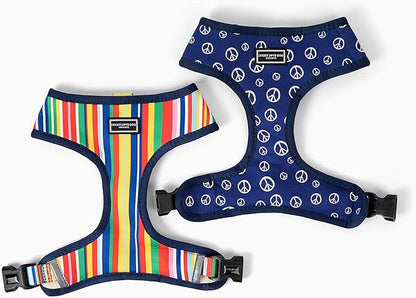 Lucky Love Dog, Soft Reversible Harness Vests, Stylish Dog Accessory (Hippie, Small)