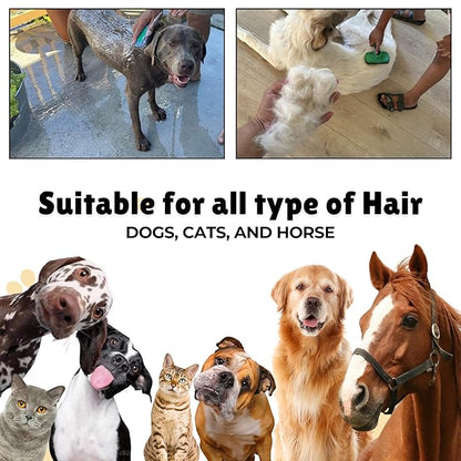 Self Cleaning Slicker Brush for Dogs Cats plus Rubber Pet Bath Brushes for Grooming, DeShedding, Massage & Skin Care - Pet Silicone Shampoo Brush for Long & Short Hair Small Large Pets Dogs