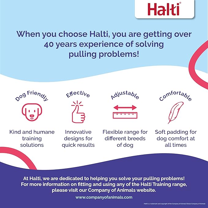 HALTI No Pull Harness - To Stop Your Dog Pulling on the Leash. Adjustable, Lightweight and Easy to Use. Reflective Dog Training Harness for Medium Dogs (Size M)