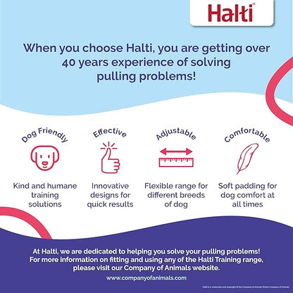 HALTI No Pull Harness - To Stop Your Dog Pulling on the Leash. Adjustable, Lightweight and Easy to Use. Reflective Dog Training Harness for Medium Dogs (Size M)