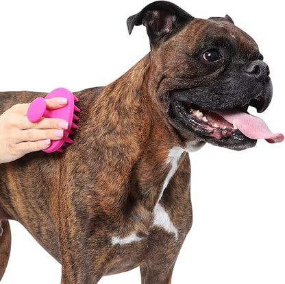 Dexas BrushBuster Silicone Dog Grooming Brush, Blue