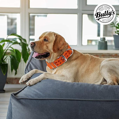 Pit Bull Collar, Dog Collar for Large Dogs, Heavy Duty Nylon, Stainless Steel Hardware (Large-1.5 Inches Wide, Orange Juice)