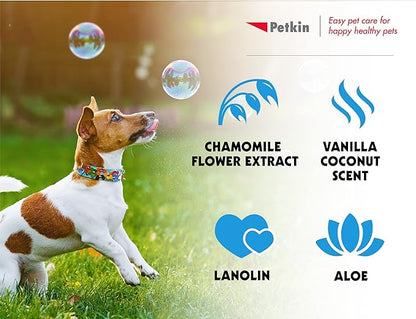 Petkin Dog Sunscreen Sunwipes (2-Pack) - Sunscreen for Dogs, SPF 15 - Simply Wipe on Anytime for Instant Sun Protection - Includes 20 Jumbo Size Wipes, Vanilla Coconut Scent - Ideal for Home or Travel