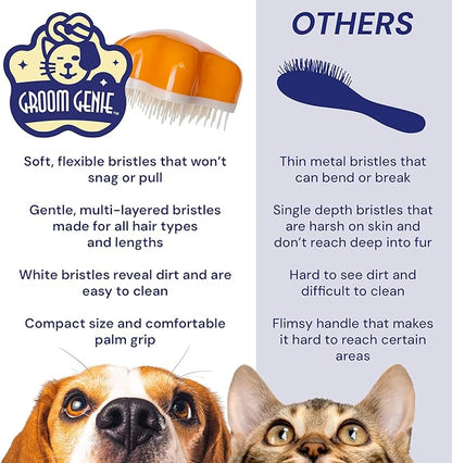 Large 5" Dog Pet Hair Massaging Brush Grooming Tool for Cats Dogs Long or Short Hair Tangerine Orange