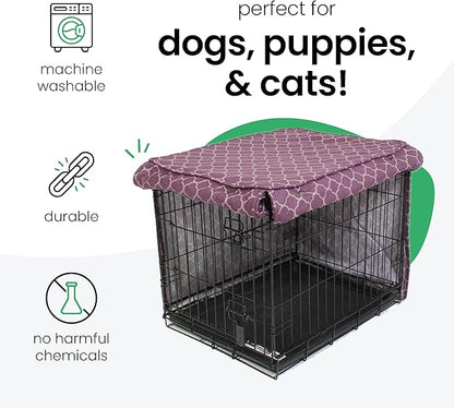 Molly Mutt Royals Dog Crate Cover, 100% Cotton Canvas Cover with 2 Roll-Up Panels, Ideal for Dog or Cat Crate, Durable, Washable, and Free of Harmful Chemicals, 42" x 28" x 31"