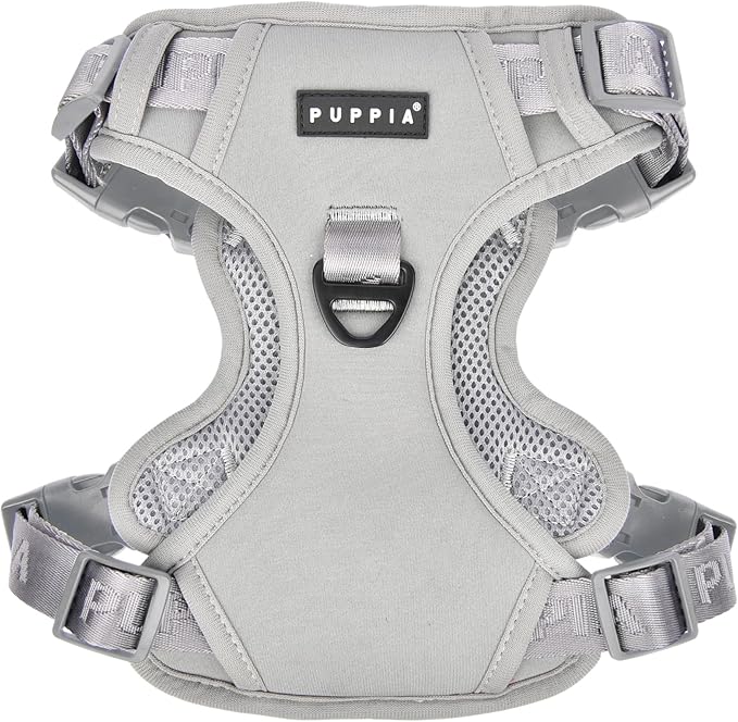 Puppia Jarek Dog Harness H Comfortable Sturdy Handle Adjustable Neck and Chest for Small and Medium Dogs - Grey - XL