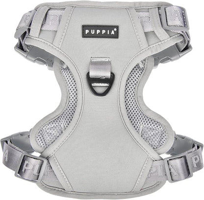 Puppia Jarek Dog Harness H Comfortable Sturdy Handle Adjustable Neck and Chest for Small and Medium Dogs - Grey - XL