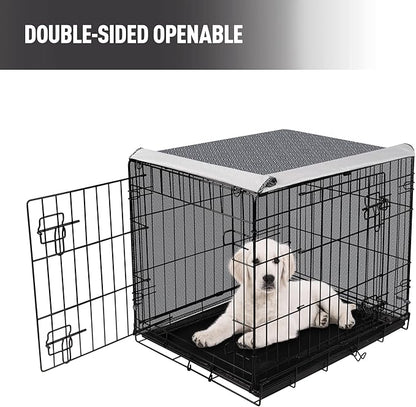Dog Crate Cover for Wire Cages 30 Inch Indoor Breathable Polyester Pet Kennel Cover Machine Wash & Dry Double Door (Cover Only)