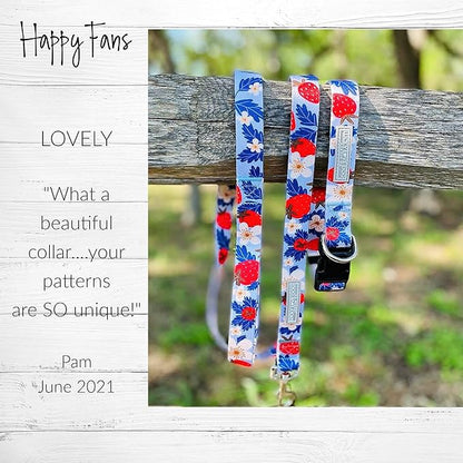 Lucky Love Dog Collars, Strawberry Cute Girl Dog Collar, Medium Dog Collars for Females, Part of Purchase Donated to Rescue (Medium, Sweet Berry, Collar)