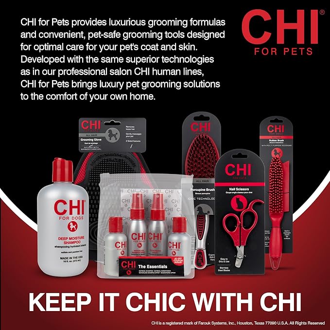 CHI for Dogs Detangling Grooming Glove for Dogs; Wet or Dry Dog Grooming Glove