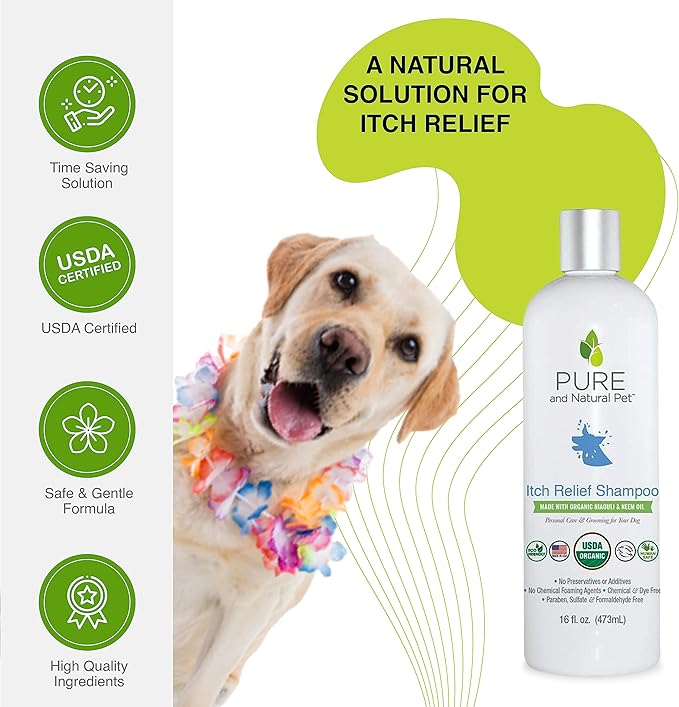 Pure and Natural Pet USDA Certified Organic Itch Relief Organic Shampoo 16 oz.