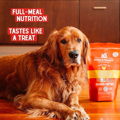 Stella & Chewy's Freeze Dried Raw Dinner Patties – Grain Free Dog Food, Protein Rich Chewy’s Chicken Recipe – 25 oz Bag