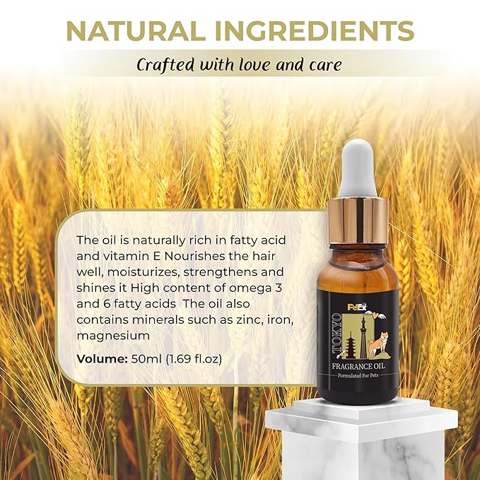 Petex Premium Pet Fragrance Oil | Ultra Premium Natural Pet Care with Dead Sea Minerals | Dog Perfume Fragrance Oil Long Lasting Scent | Natural Pet Cologne - Suitable for Dogs and Cats (Tokyo)
