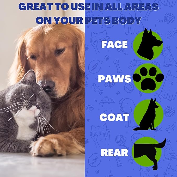 FurryFriends Pet Wipes | Blueberry Scented | Hypo-allergenic | Alcohol Free| Deodorizing | Removes Loose Hair & Dirt | Incredibly Clean | 100 ct. 1 Pack