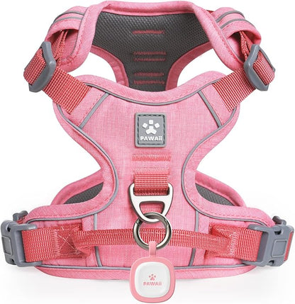 Pawaii Dog Harness for Small Dogs, Dog Harness with Pet ID Tag, No Choke Dog Harness, Adjustable Soft Padded Pet Vest with Easy Control Handle