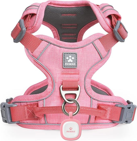 Pawaii Dog Harness for Small Dogs, Dog Harness with Pet ID Tag, No Choke Dog Harness, Adjustable Soft Padded Pet Vest with Easy Control Handle